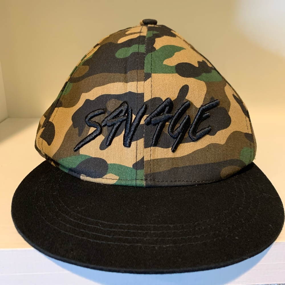 Savage Embroidered Camo Cap Flatbill by Hustle